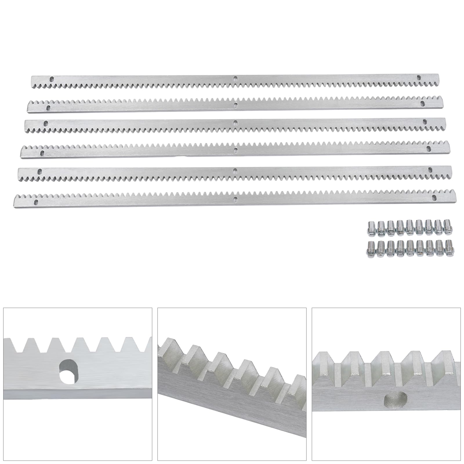 Sliding Gate Rack,6pc Heavy Duty Gear Rack for 6 Meter Slide Door Operators Sliding Gate Openers,Gear for Electric Opener, Motorised Garage Door Gates