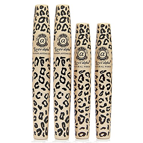 2 Sets (4 Tubes)/4 Sets (8 Tubes) Love Alpha (Gel & Fiber) Mascara Set,brush on False Eyelashes