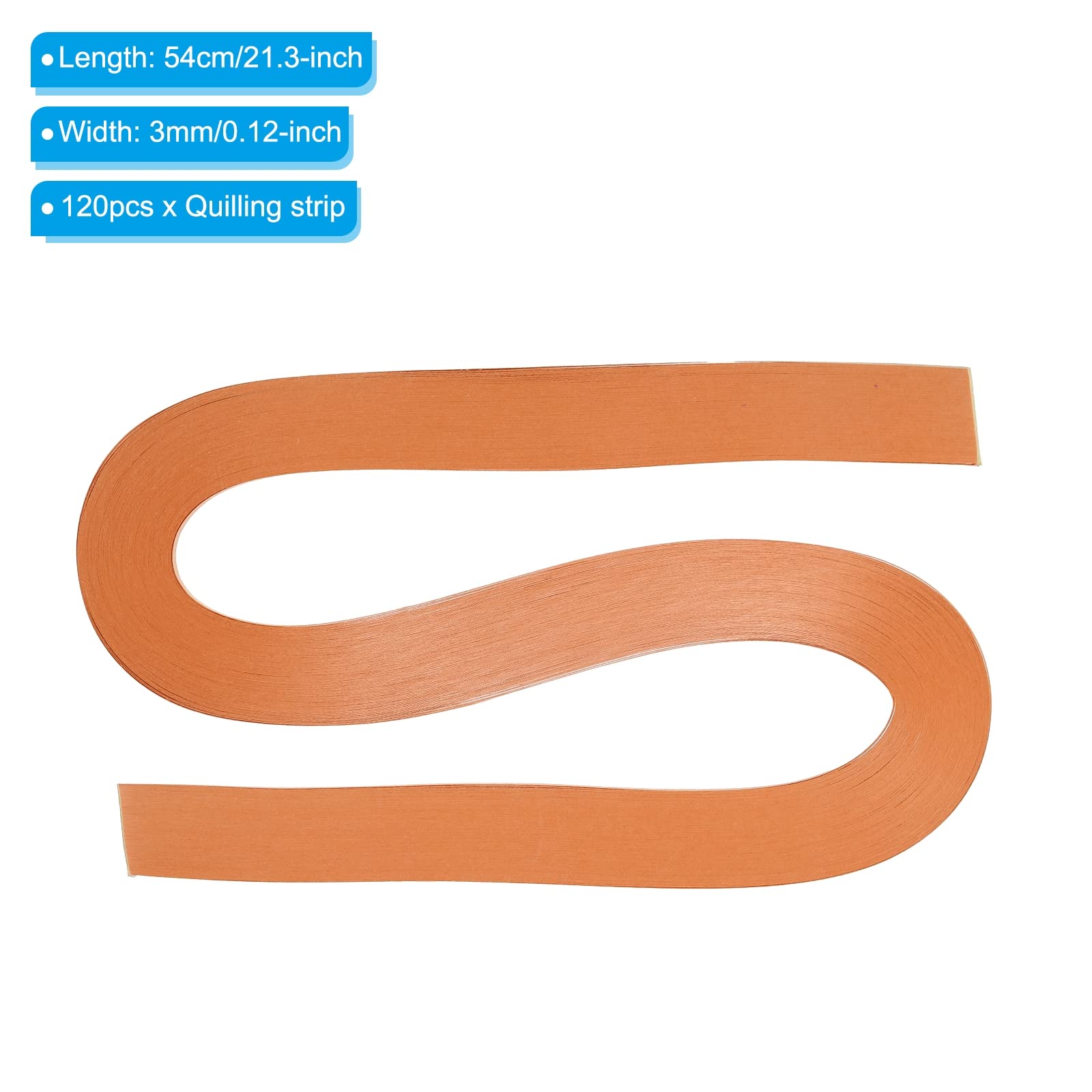PATIKIL Quilling Strips Paper 120pcs 1/8"(3mm) 54cm Origami Paper Quilling Strip for Art DIY Hand Craft Christmas Orange - Image 2