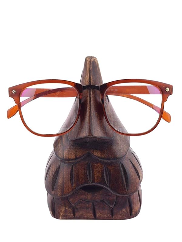 Ajuny Decorative Handcrafted Eyeglass Spectacle Holder Wooden Eyewear Display Stand Specs for Office Desk Home Decor Gifts (Nose Shape) by Ajuny - Used condition - US$8.79