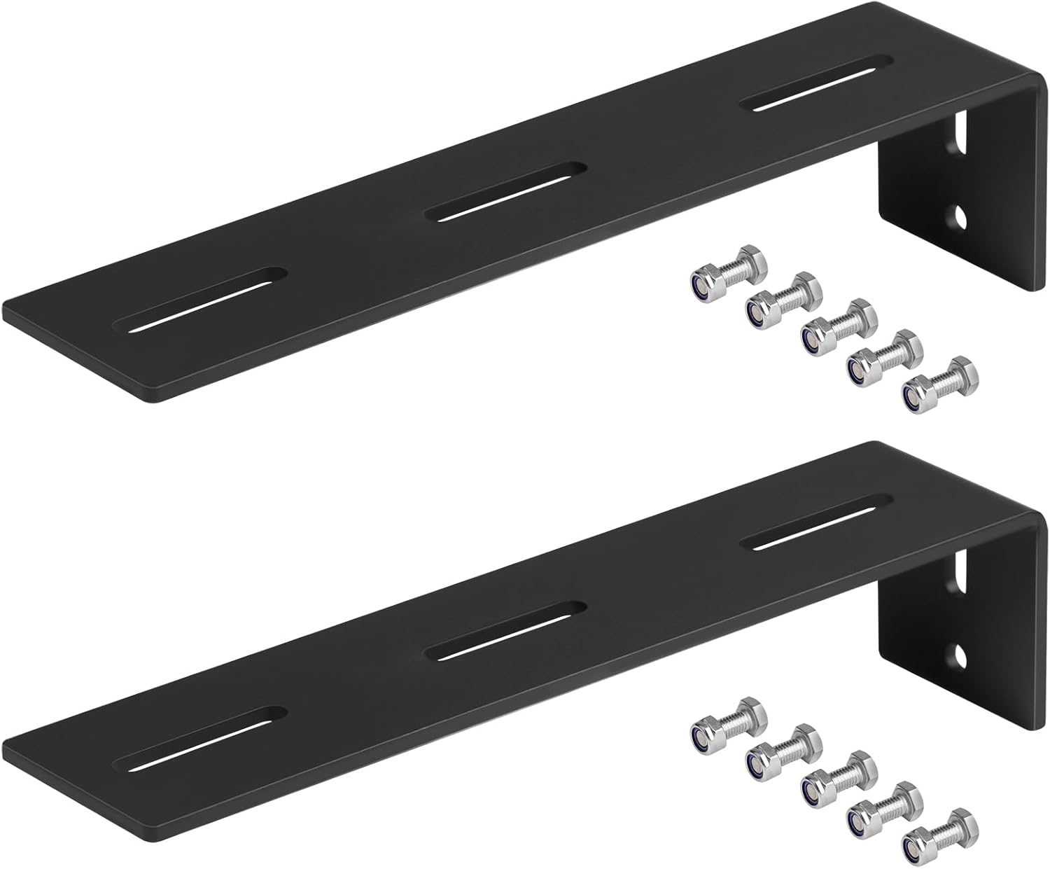 2 Pack 13-1/4" x 3" Black Awning Brackets, Heavy Duty Universal L Roof Rack Mounting Bracket for RV Vehicle Car Truck Accessories