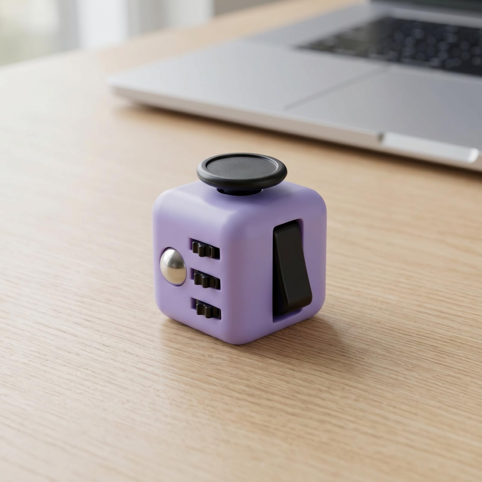 Fidget Cube Sensoriel Jouet - 6 Côtés Soulagement du Stress Finger Cube - Portable Violet Jouet de Bureau pour Bureau Salle de Classe et Maison