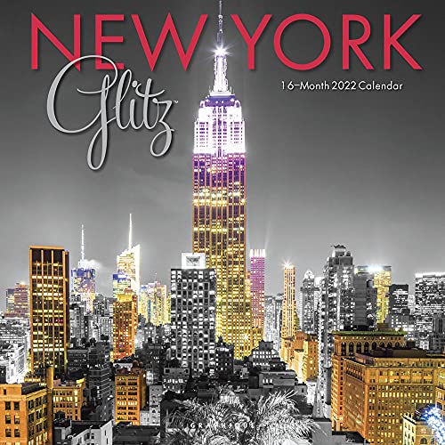 Image of Graphique 2022 New York Glitz Wall Calendar | 12 inch x 12 inch | Thick Paper | Home & Office Organizer | Large Monthly Grid | 3 Languages & Marked Holidays | 4 Month Preview Page for 2023