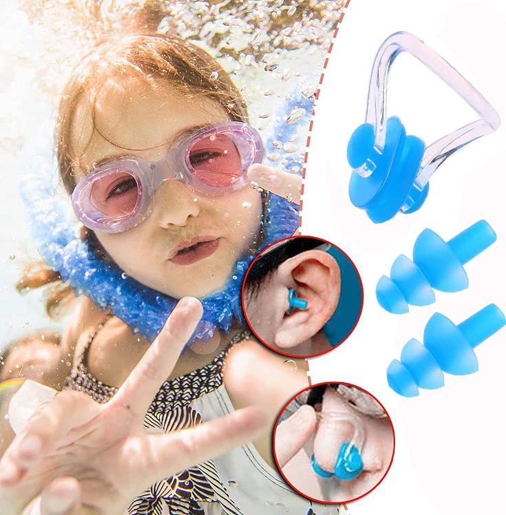 Verbier Set of 2 Combo of Swimming Ear Plugs and Nose Clip Set for Swimming Pool Accessories Swimming Kit Water Sports for Kids and Adults (B0BWJXL8RD) Amazon Price History, Amazon Price Tracker