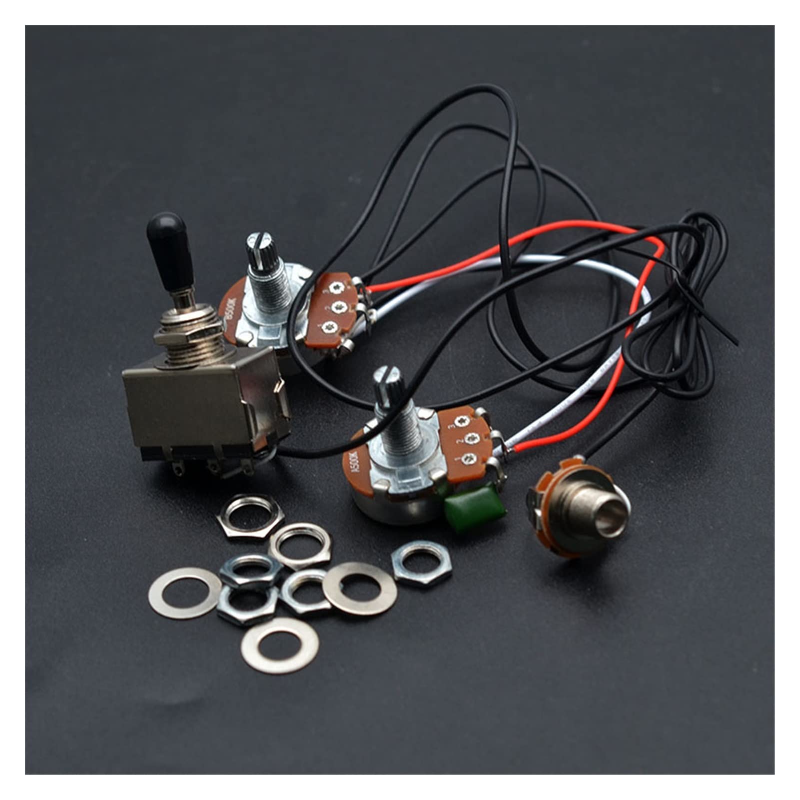 TSTS Harnais De Câblage De Guitare Électrique Prétouré Deux Pick-up 500k Gros Pots 3 Voies Convertisseur À Bascule pour LP Guitarra Électrique Kit Faisceau câbles Guitare