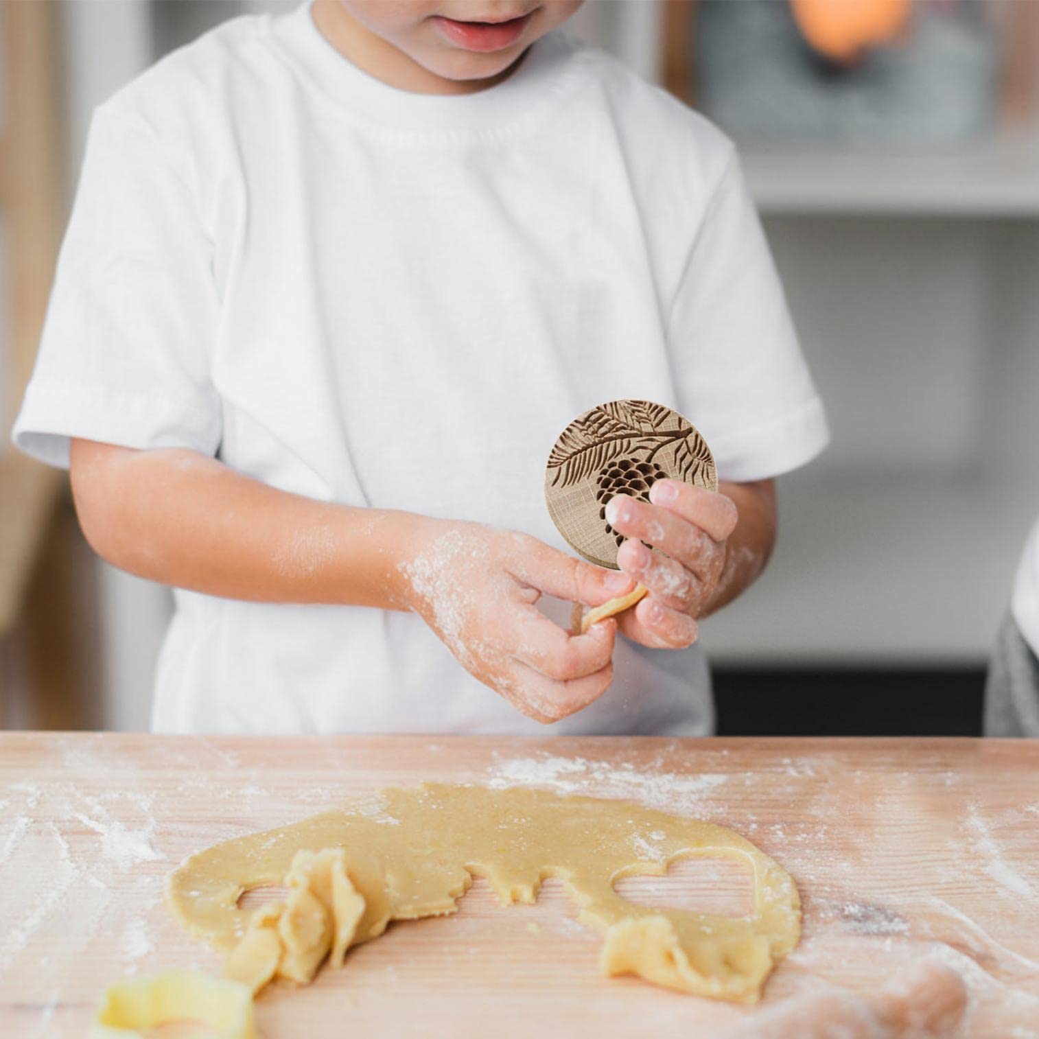 Moldes de galletas de madera, galleta, galleta de sello, cortador de galletas, galleta de prensa de molde de madera tallada, galleta de jengibre, estampado de galletas ，Molde de Galletas