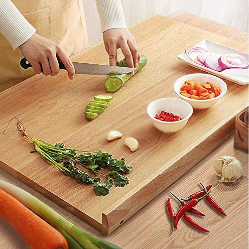 Planche à découper en bois réversible XL pour billot de cuisine durable - 4