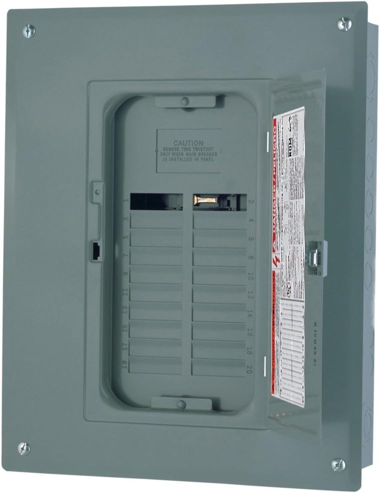 Square D - QO124L125PGC QO Load Center with Cover, 125-Amp Convertible Main Lugs, 1-Phase, 24-Space, 34-Circuit, Ground Bar