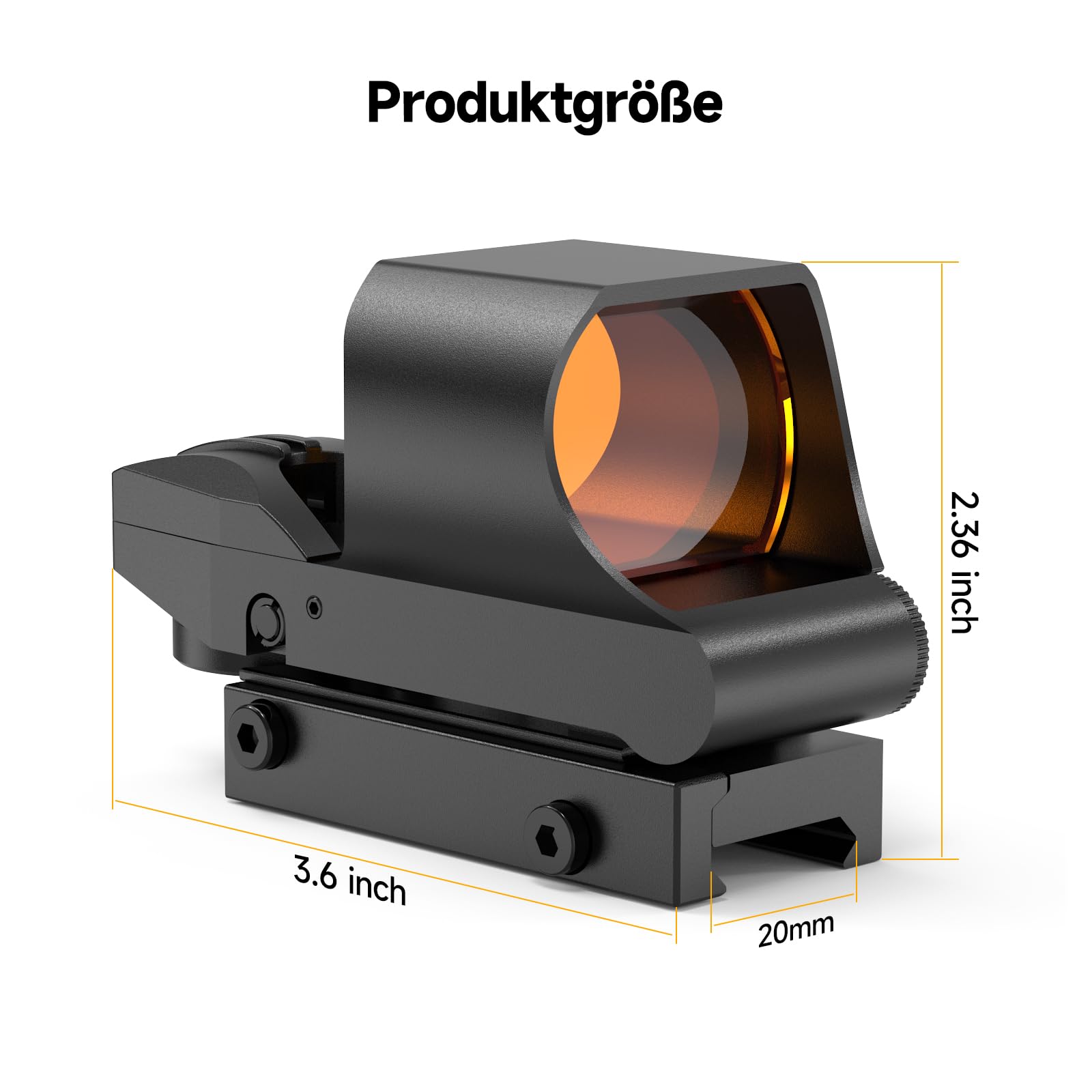 Red Dot Viser - Zielfernrohr 4 Absehen, Reflexvisier mit Mehreren Absehen und Picatinny Schienenhalterung