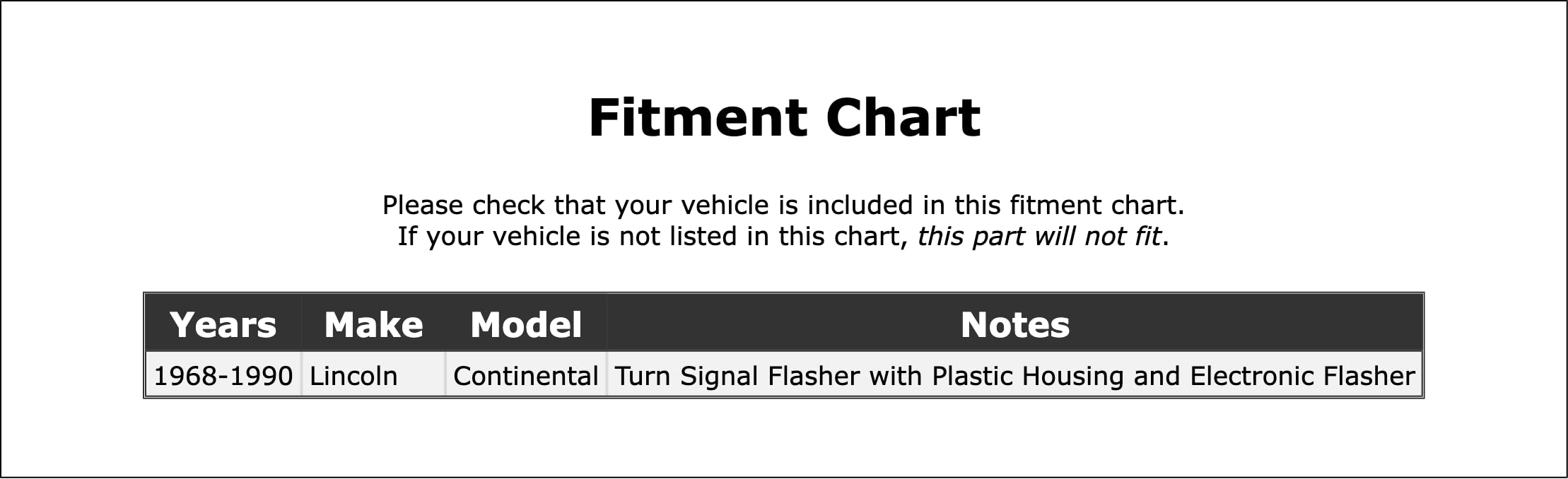 PartCatalog Turn Signal Flasher Compatible With Lincoln Continental 1990 1989 1988 1987 1986 1985 1984 1983 1982 1981 1980 1979 1978 1977 1976 1975 1974 1973 1972 1971 1970 1969 1968 P-2134015