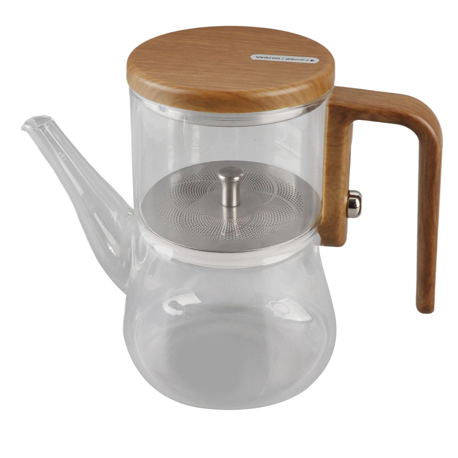 Eujgoov Czajniczek ze Szkła Magnetycznego o Pojemności 760 Ml, Szkło Borokrzemowe z Zaparzaczem, Krystalicznie Czysty do Herbaty Sypkiej, Idealny do Gorących i Zimnych Napojów