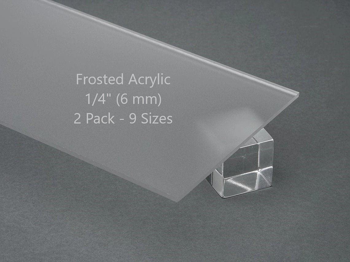 DistinctAndUnique 2 Pack Frosted Cast Acrylic Plexiglass Sheets 1/8” Thick (3mm) Easy to Cut Plastic Plexi Glass with Protective Paper - Signs, DIY Display Projects, Crafts, Shelves (12