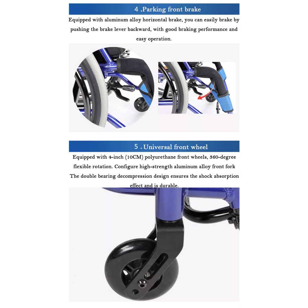 Sillas de Ruedas Deportivas para Adultos Silla de Ruedas Manual Ligera Y Autopropulsable/Red/W36Cm
