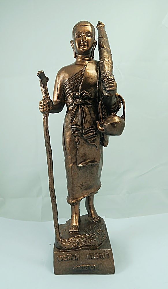 12”H Phra Sivali/Sivalee Buddha Resin Statue: Brown