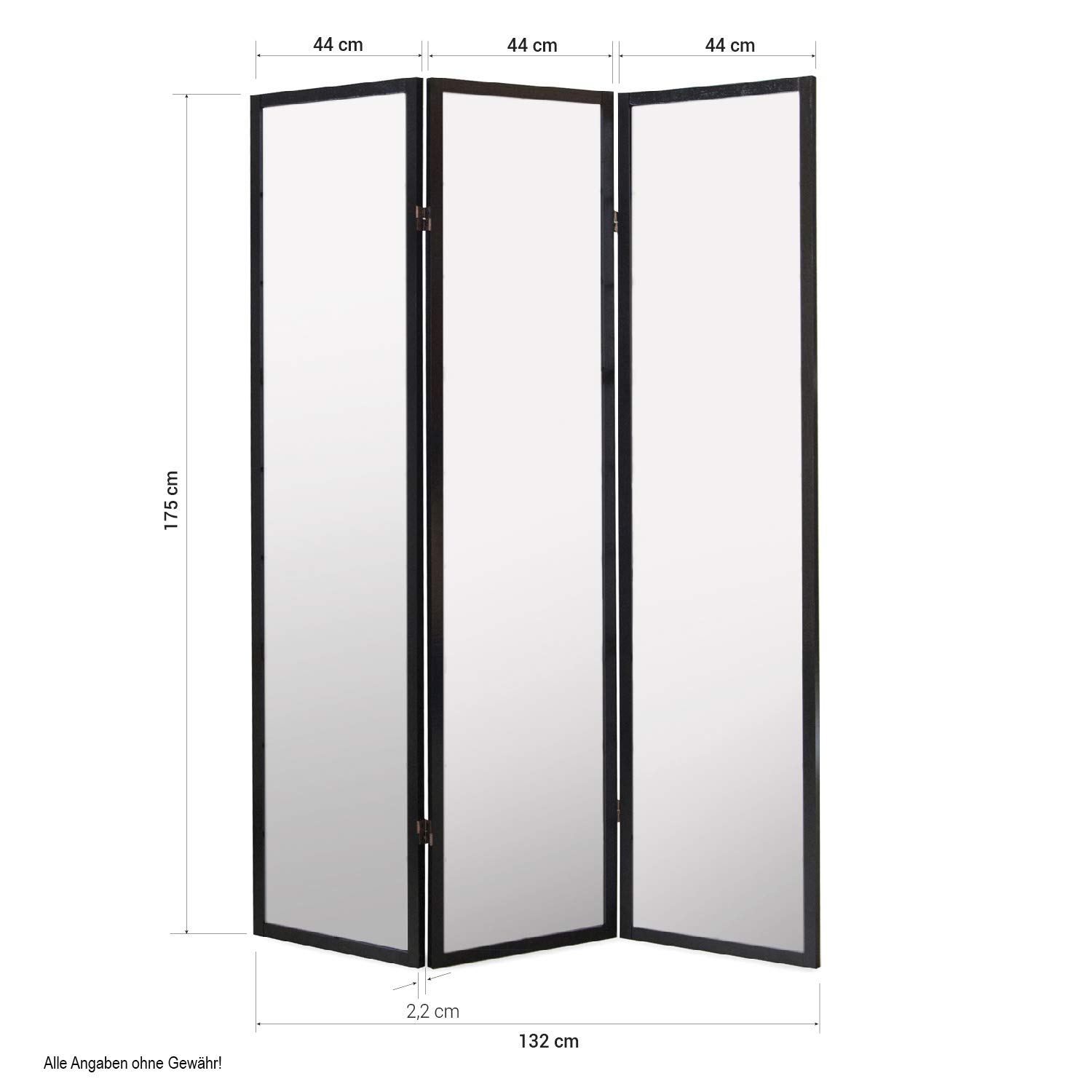 Paravent Japonais Shoji en Bois Noir de 3 pans -PEGANE-