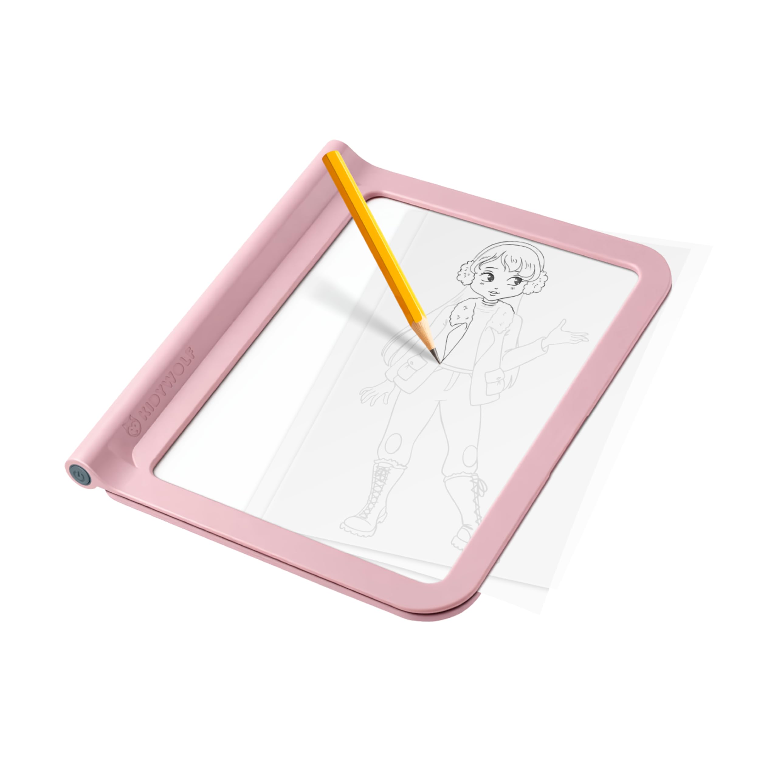 KIDYWOLF - KIDYDRAW PRO FASHION - Leuchttisch Kinder & Modedesign Set - LED Zeichentafel Wiederaufladbar - Maltafel für kleine Stylisten ab 5 J.