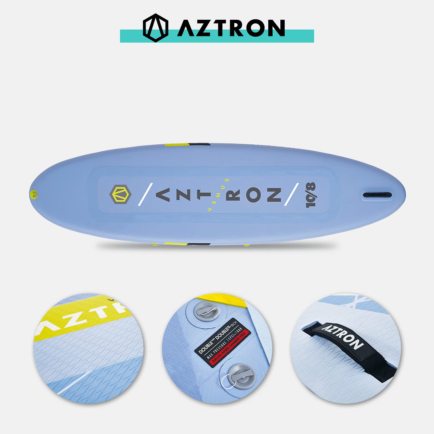 AZTRON Venus nadmuchiwany SUP Unisex Dorosły, Jasny Niebieski, 325 x 86 x 15