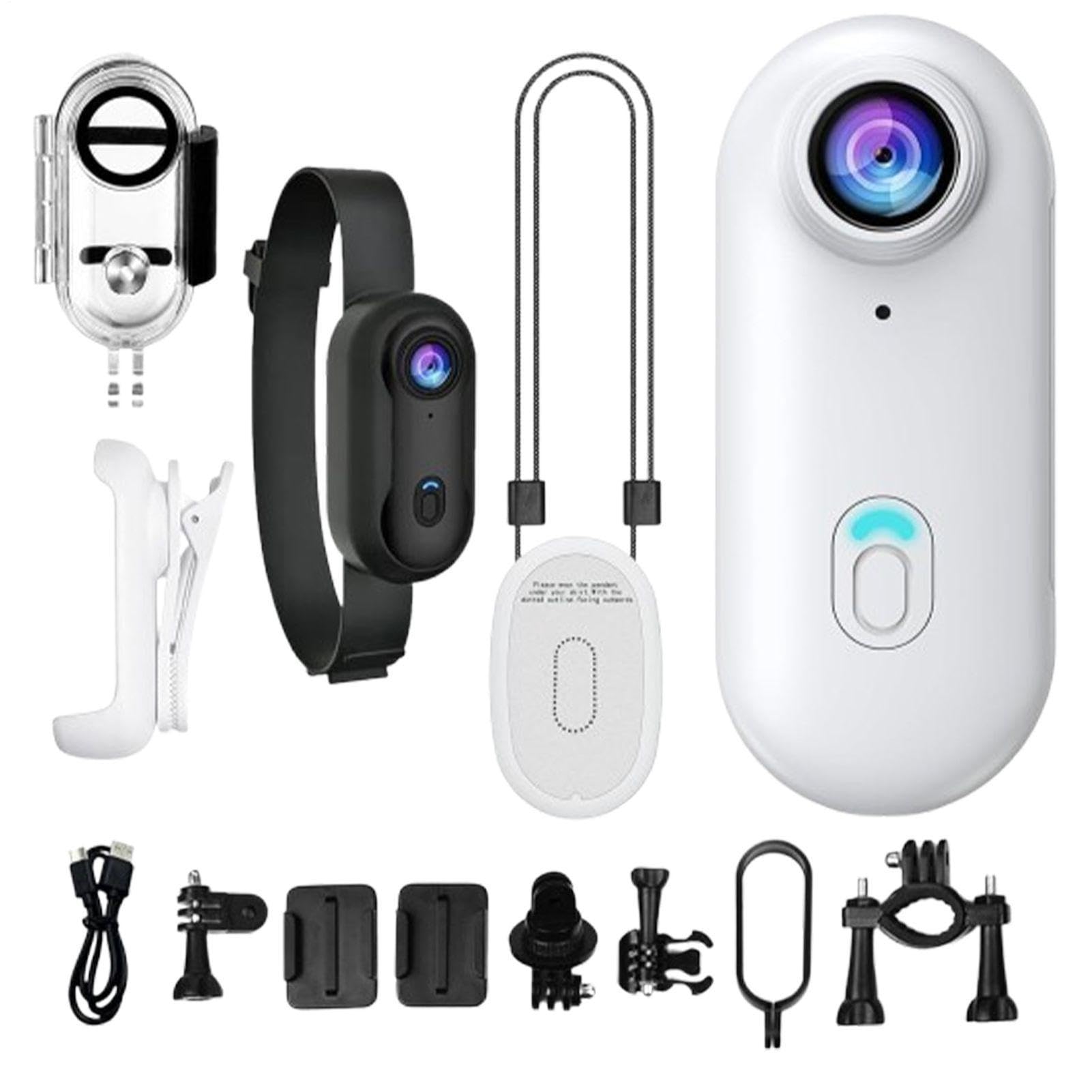 Thumb Action Cam Telecamera da Collo Indossabile | Compatta con Rotazione 360° e Risoluzione 4K per Sport Subacquei, Vlogging, Viaggi, Escursionismo e Sci