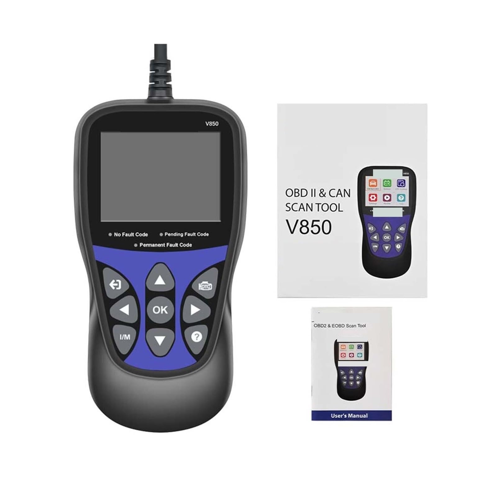 V850 Car Diagnostic Scanner OBD2 Engine Check Automotive Code Reader Battery Multi-languages
