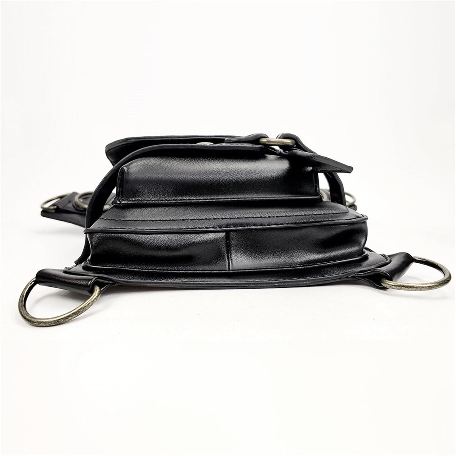 Steampunk Rivet Drop-Leg-Tasche aus PU-Leder, vielseitige Brust-/Taillen-/Oberschenkel-Umhängetasche mit verstellbarem Gurt for Festivals