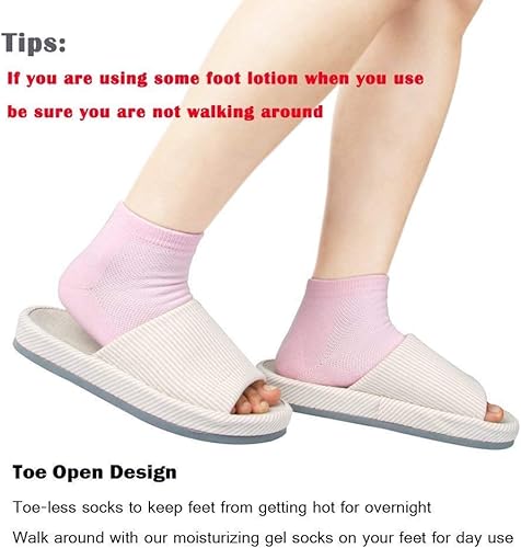 Miniatura 6 de Codream Calcetines humectantes ventilados, gel de loción para talones secos y agrietados, calcetines de gel de spa, humectante, bálsamo de talón,