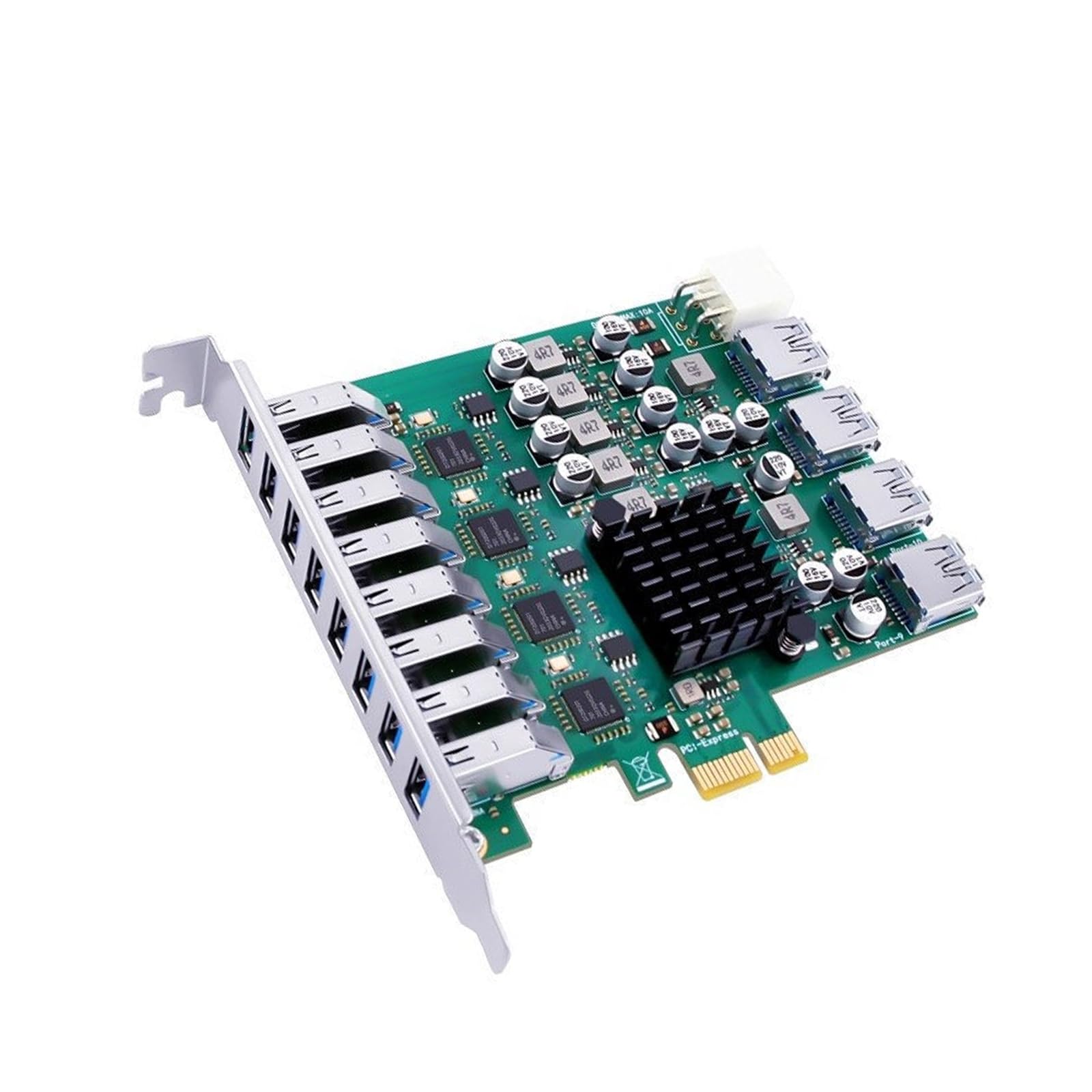 Slot PCIe 1X a 4 convertitori Porte USB 3.2 Gen1 velocità Trasmissione 5 Gbps per l ' espansione delle periferiche dei Computer Desktop