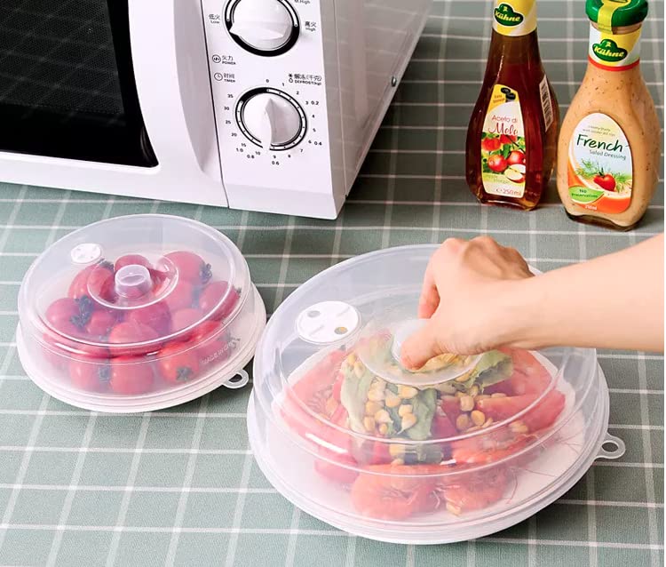 SET of [LARGE] Size and [SMALL] Size Hover Covers}, {BPA Free} {Plastic Food Hover Covers} {Magnetic Plate Splatter} {Clear Microwave Covers} {Covers Shield Guard For Food Plate Dish for Microwave}