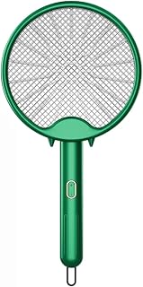 TEAKEA Fly Swatter Folding Electric Mosquito Swatter Rechargeable Durable Household Mosquito Swatter (Color : Green)