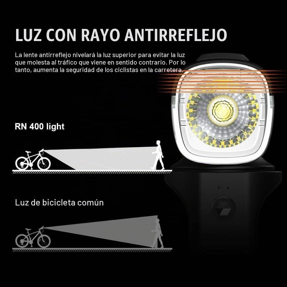 OLIGHT RN400+SEEMEE30C Luces Bicicleta Delantera y Trasera LED Recargable | Juego de Linterna Delantero y Luce Trasera para Bicicleta, 400 Lúmenes, 5 Modos para Iluminación, para Camping y Ciclismo