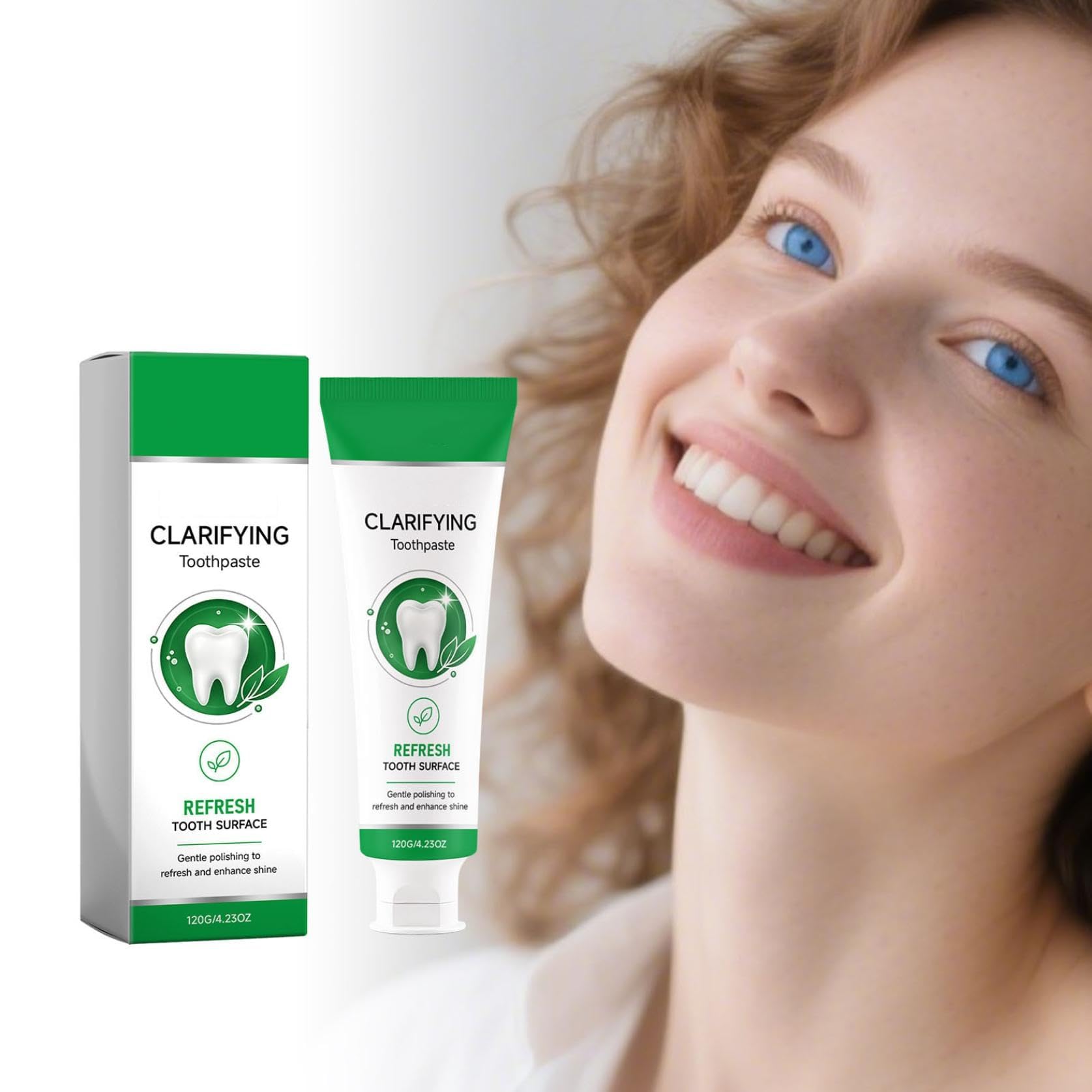 Dentifricio sbiancante ai probiotici, formula potenziata per pulizia profonda, alito fresco e gusto menta; protegge lo smalto