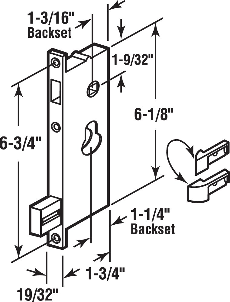 Prime-Line Products K 5064 seguridad puerta cerradura para insertar, Heavy Duty, Non mano