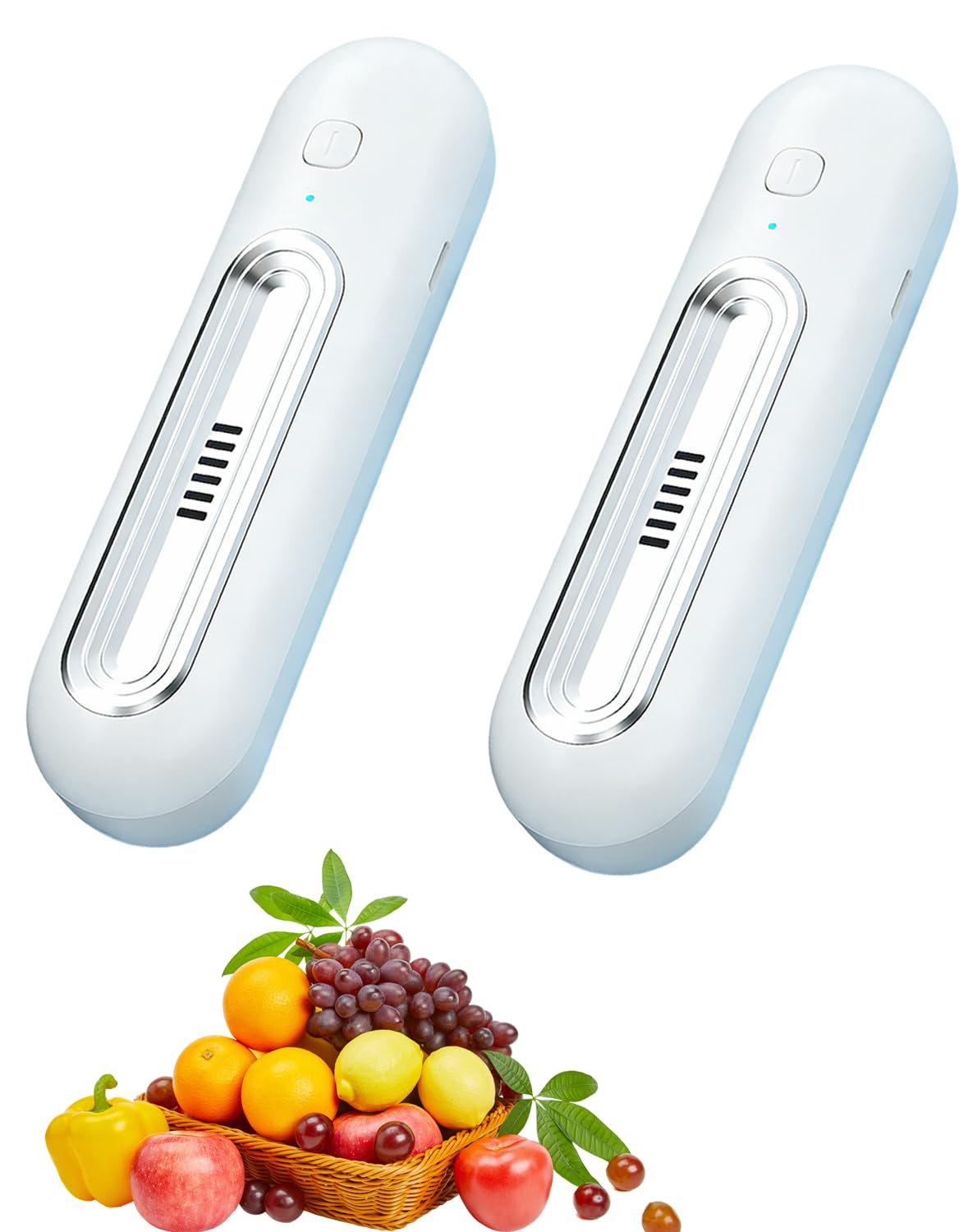 Ozoori Fridge Deodorizer Odor Eliminator, Rechargeable Odor Eliminator for Fridge, Operates Without Filters, Dual Mode, Compact Cordless, Neutralize Refrigerator Odors and Keep Food Fresh (2 PCS)