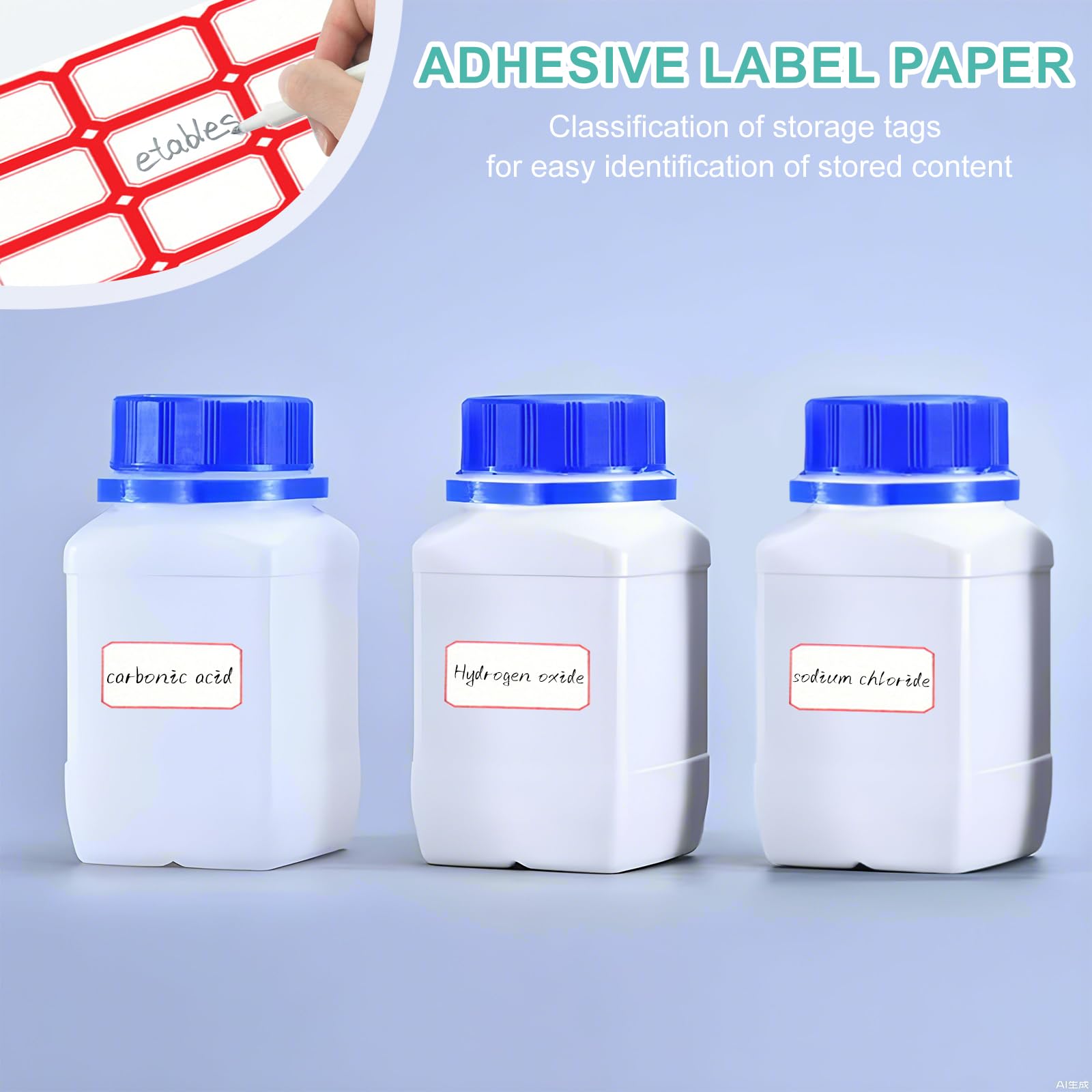 6 x 250 ml butelka z szeroką szyjką, butelka chemiczna z nakrętką, butelka laboratoryjna HDPE, do laboratorium, kuchni lub hobby (biała)