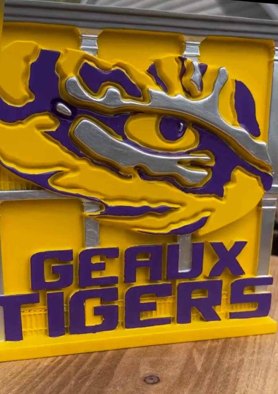 College Bronze LSU Tigers Office Desk Table Accessory for Home Decor