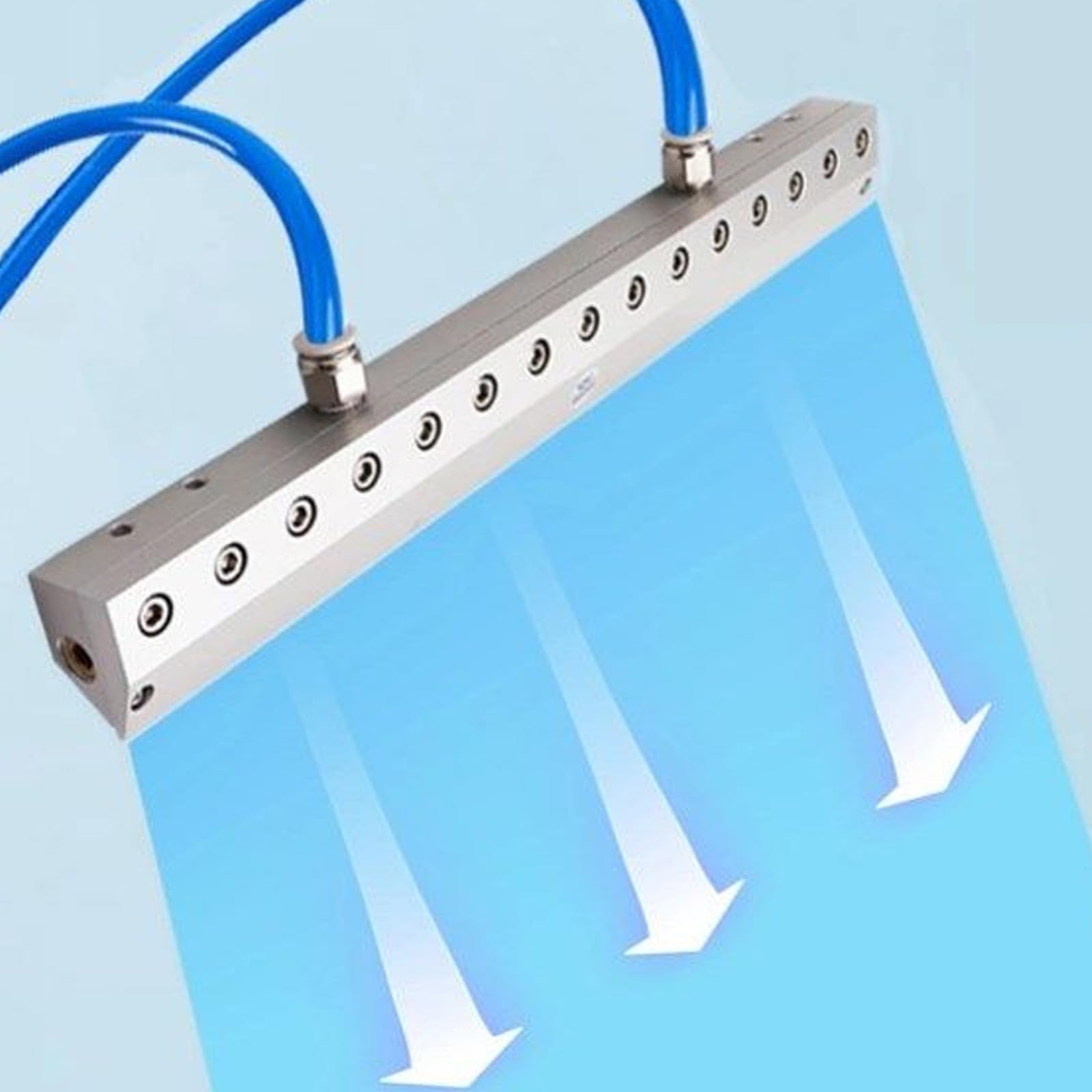 Air Knife Blower, Aluminum Alloy Air Blade, 150-600mm, 1/4" Thread Interface, 0.05mm Outlet Gap, for Efficient Water and Dust Removal in Industrial Production