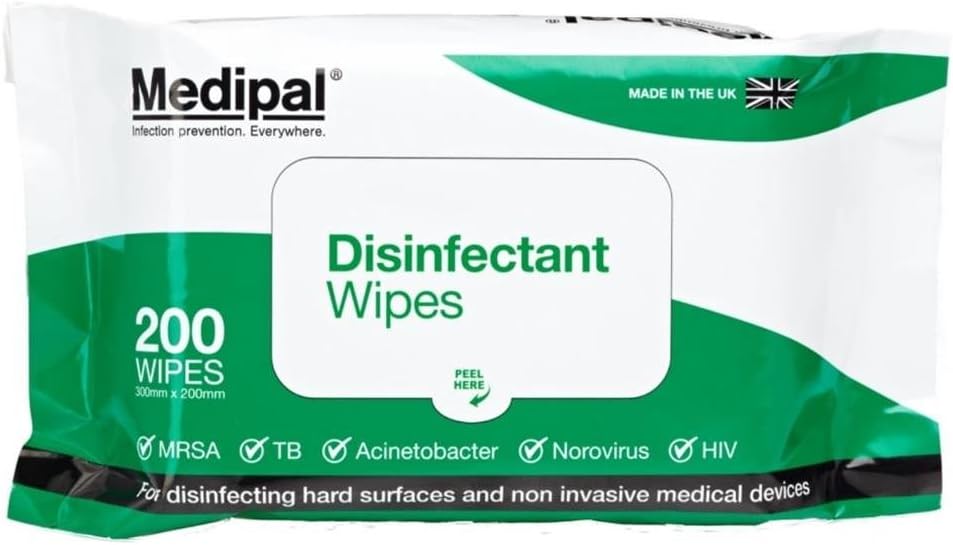 Medipal Disinfectant Wipes for Cleaning and Disinfecting Surfaces - Pack of 200