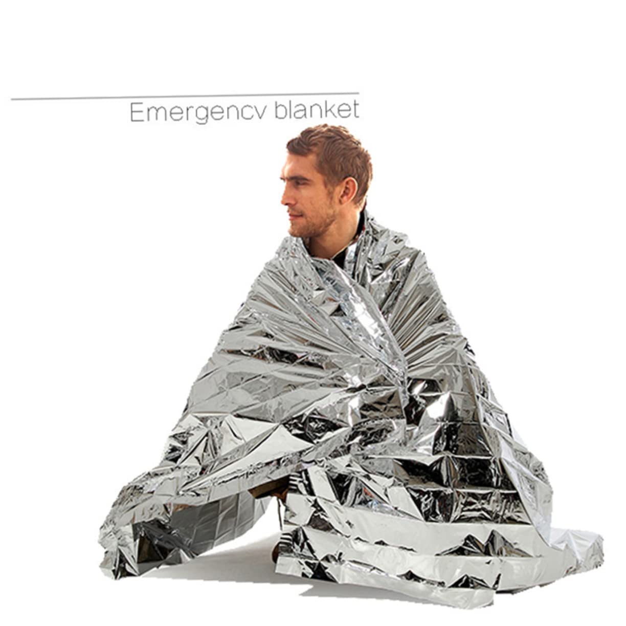 KOMBIUDA 5pcs Foil Emergency Survival Blanket Portable Reflective Thermal Blankets for Outdoor Activities Hiking Climbing Golden Compact