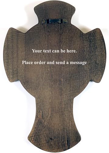 Miniatura 2 de Royal Wooden Collection Cruz de pared Guardián Arcángel Miguel icono colgante tallado en madera cristiana idea de regalo para hombres - tamaño