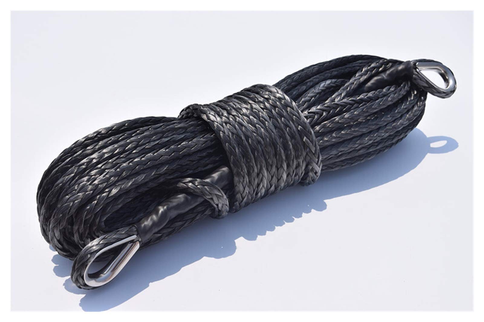 Lina Syntetyczna, 10mm * 26M Winch Rope Extension, 3/8 "Lina, Kabel Plazma(Nero)