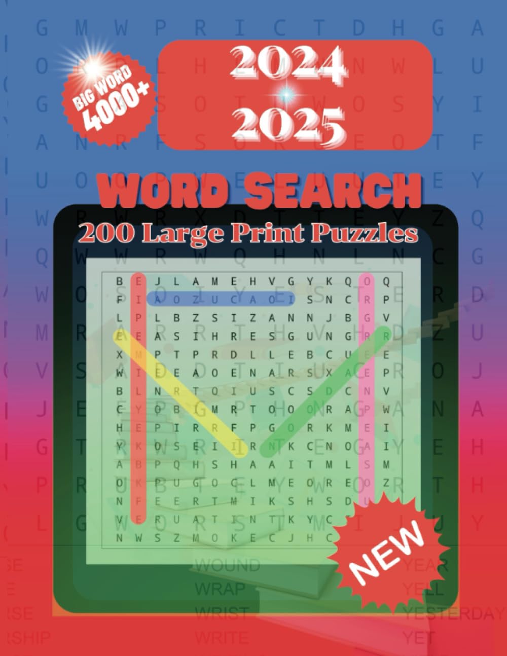 2024-2025 Word Search 4000+: 2024-2025 Word Search 4000+ Word Search: Books 200 Puzzle