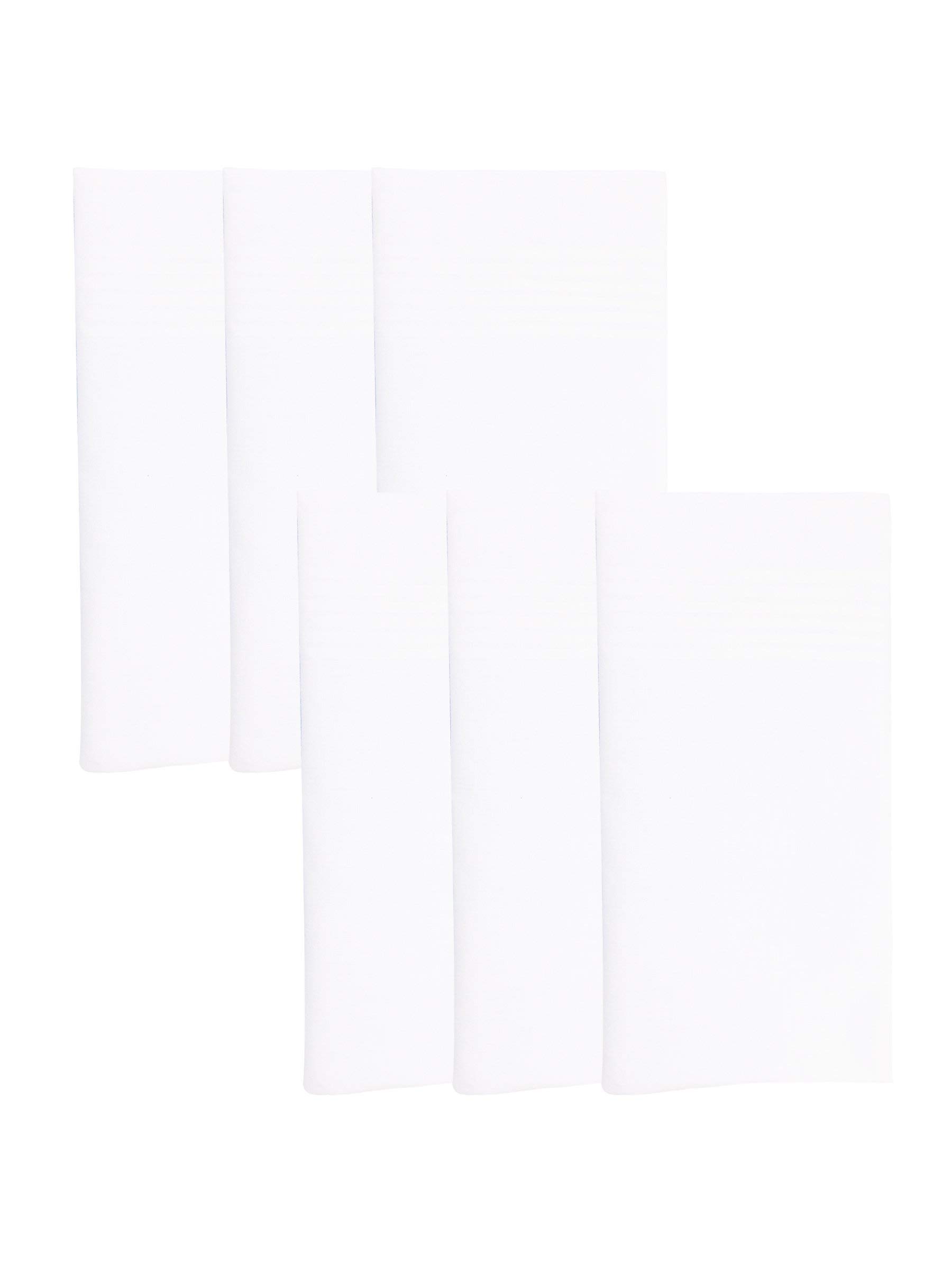 Wanying Men's White - 6 Pieces 6 Pieces White Handkerchiefs Fabric Handkerchiefs With Stripes 100% Cotton 40Cm*40Cm