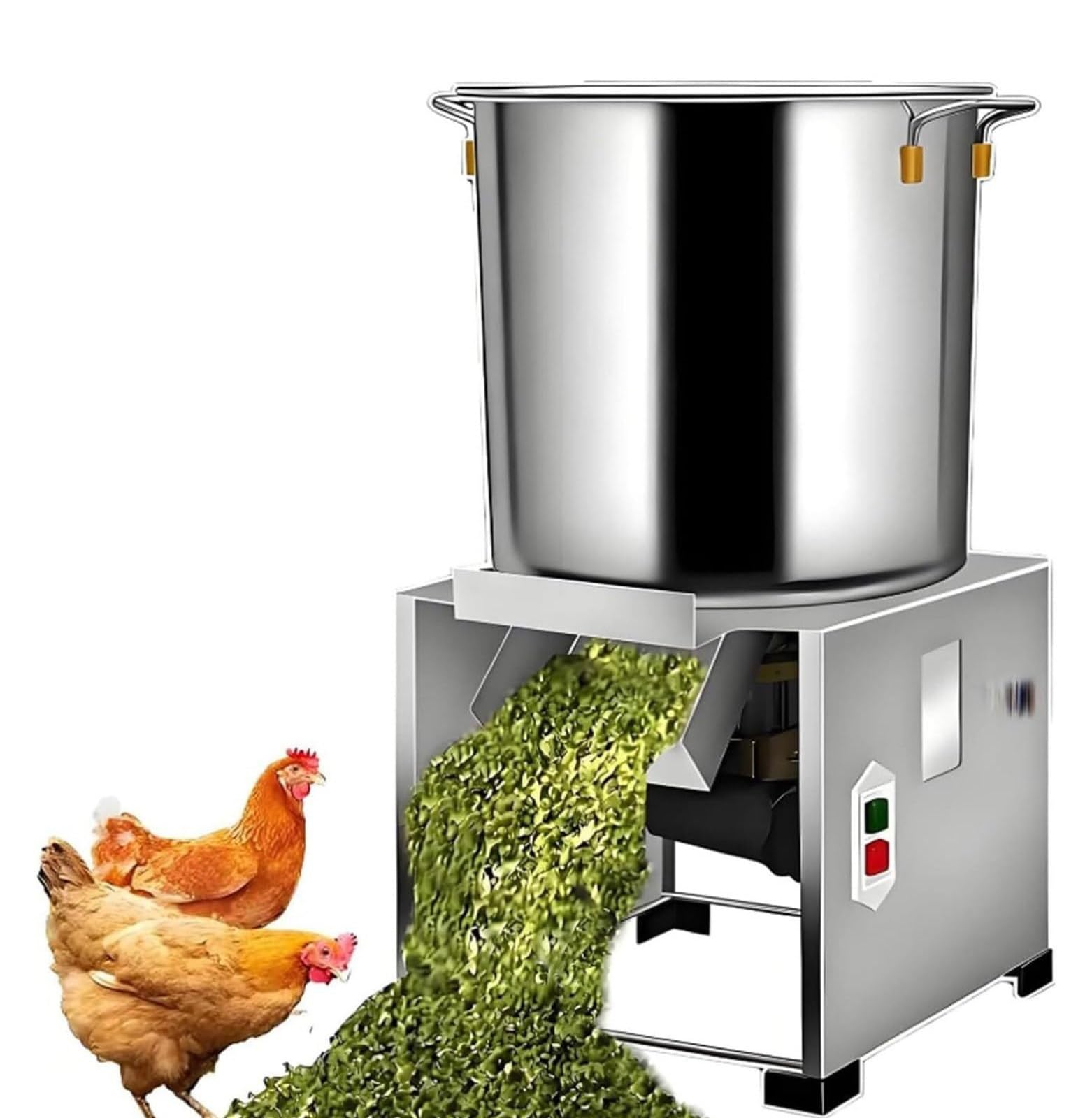 GSHSHOU Electric Poultry Feed Processing Chopper, Heavy Duty Stainless Steel Shredder Cutter with 4 Blades, High Output Efficiency, for Vegetables Grains, Peanut, Ginger, Garlic