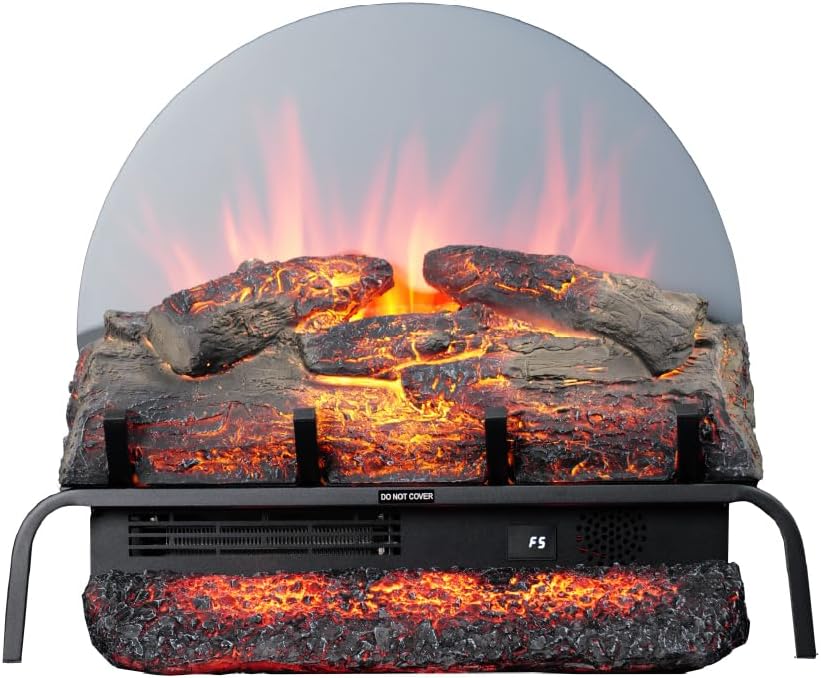 Modern Ember Real Glow 23” Electric Fireplace Log Set, LED Insert Heater with Multi-Color Flames, Crackling Sound, Mirror Glass Illusion, Remote Control, Heats up to 400 Sq. Ft. - Thumbnail 3