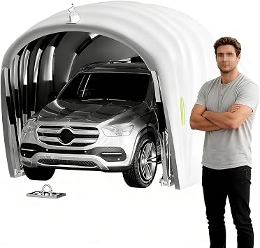 Portable Car Garage Shelter,Duty Retractable Car Awning with Lock, Foldable Semi-Automatic Durable Shelter, All Weather Proof Durable Carport for Parking Lot,Cars,Motorcycle
