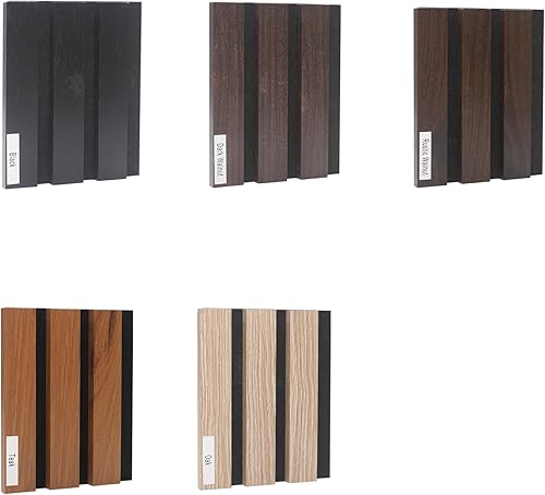 NeatiEase Paneles de madera para muestras de color de pared, panel de pared de listones de madera insonorizado para decoración de pared interior con