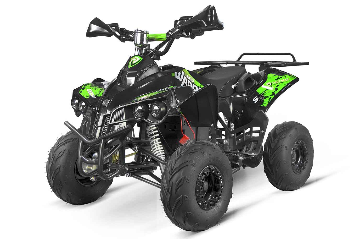 Nitro Motors Warrior Eco Midi Quad 1000W 48V 7 Zoll ATV Kinderquad Pocket Cross, Farbe:Grün