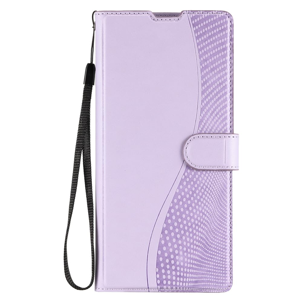 Étui en cuir iPhone 17 Pro violet style portefeuille chic et mince à fermeture magnétique