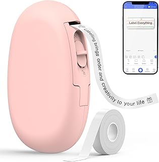 SUPVAN E10 Label Maker Machine with Tape Wireless Connection Labeler Multiple Templates Available Labelmaker for Office Organization Home Kitchen Storage Pink Mini Label Maker