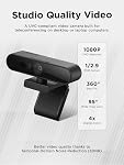 Lenovo Performance FHD Webcam, 1080p FHD, USB-C,Log-on with Windows Hello, Dual Microphones, 95 Degree Lens and 4X Digital Zoom, Sliding Privacy Shutter, Black
