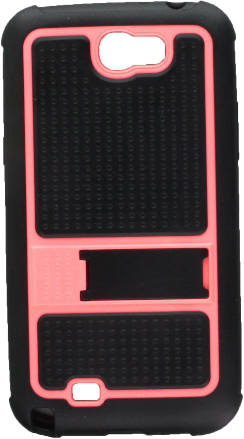 MYBAT SAMGNIICASKGM3060NP Soft Gummy Armor Stand Protective Case for Samsung Galaxy Note 2 - 1 Pack - Retail Packaging - Hot Pink